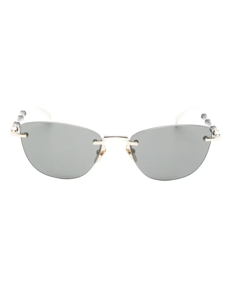 Gucci Bamboo rimless cat-eye frame sunglasses - Gold Gold