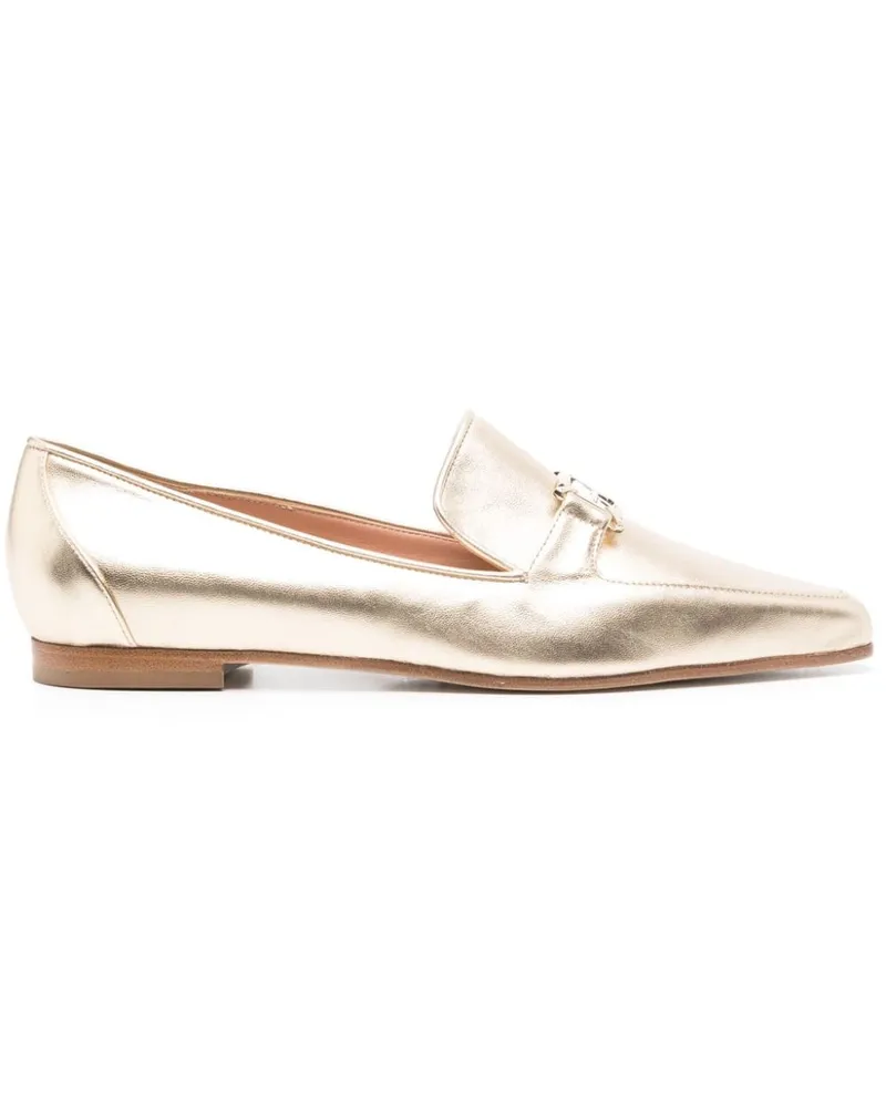 Alberta Ferretti Loafer mit Logo-Schild Gold