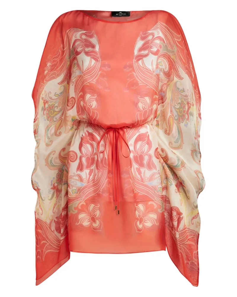 Etro Seiden-Kaftankleid mit Paisley-Print - Rot Rot