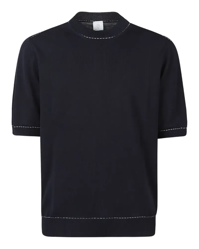 Eleventy short-sleeve stitched T-shirt - Blau Blau