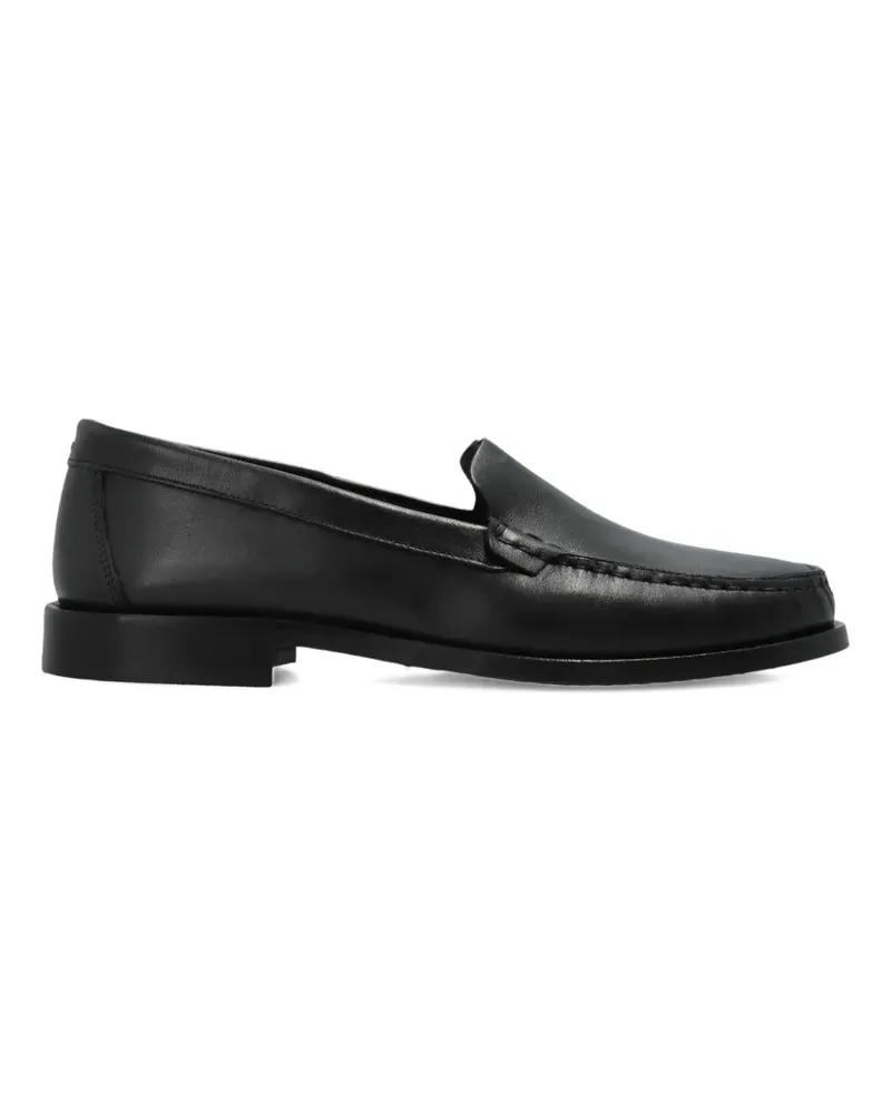 aeyde block-heel leather loafers - Schwarz Schwarz