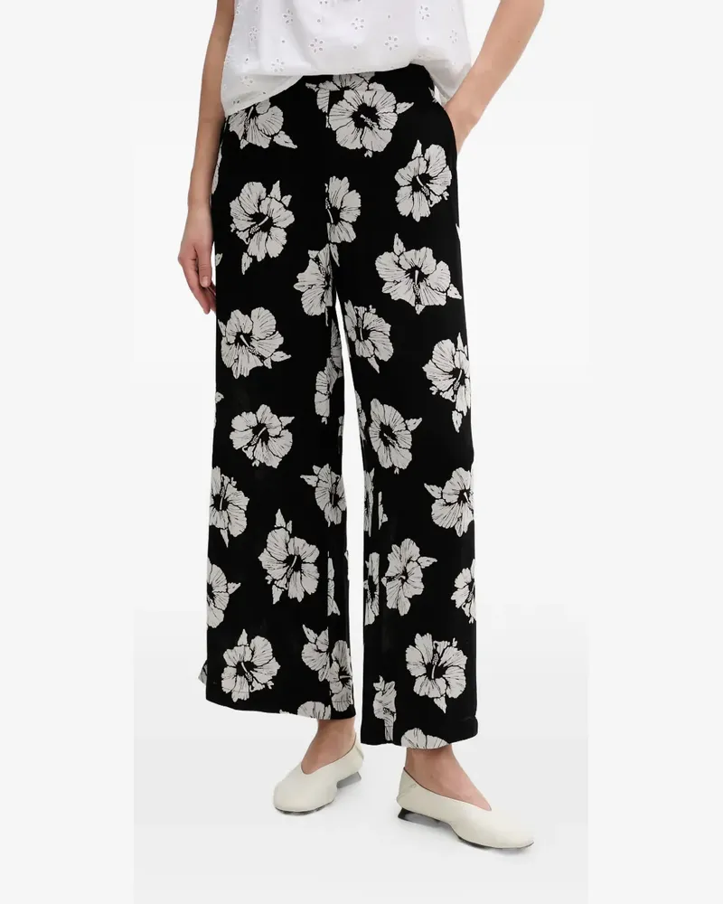 Rip Curl floral-print wide-leg trousers - Schwarz Schwarz
