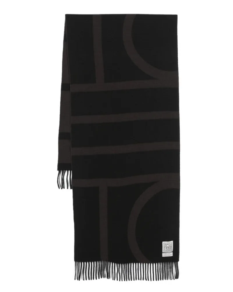Totême Jacquard-Schal mit Monogramm - Schwarz Schwarz