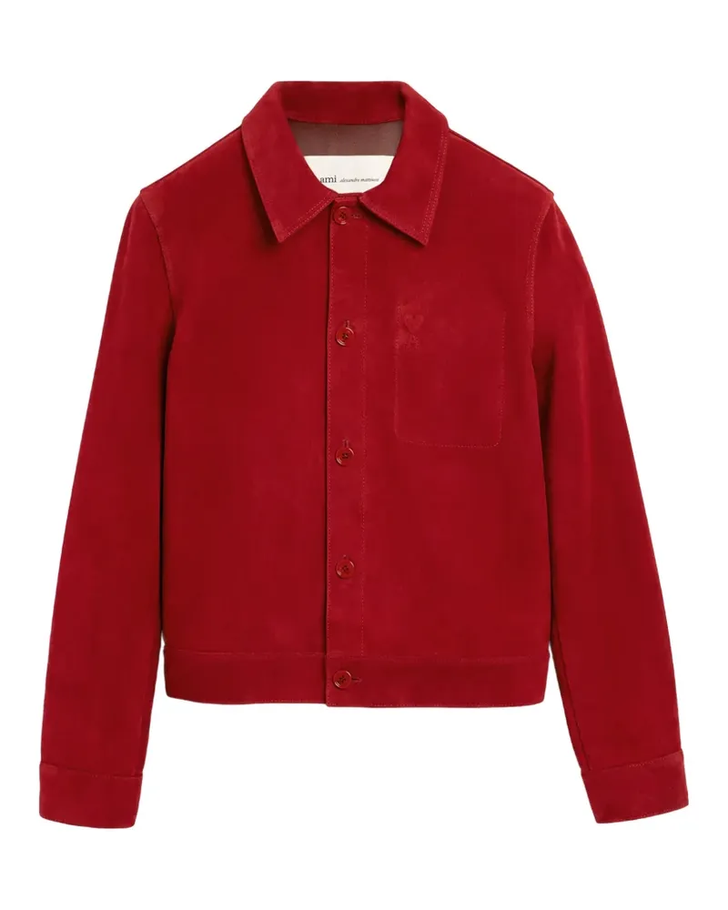 AMI Paris Wildlederjacke mit Ami de Coeur-Prägung - Rot Rot