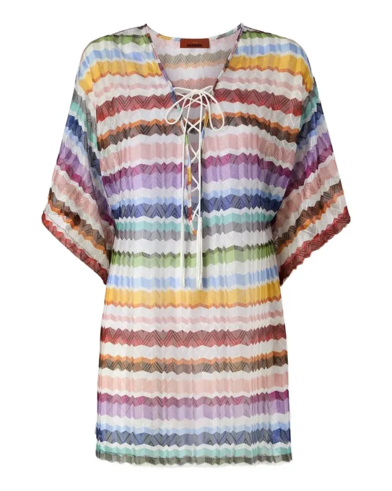 Missoni Kaftan mit Zickzackmuster - Weiß Weiß