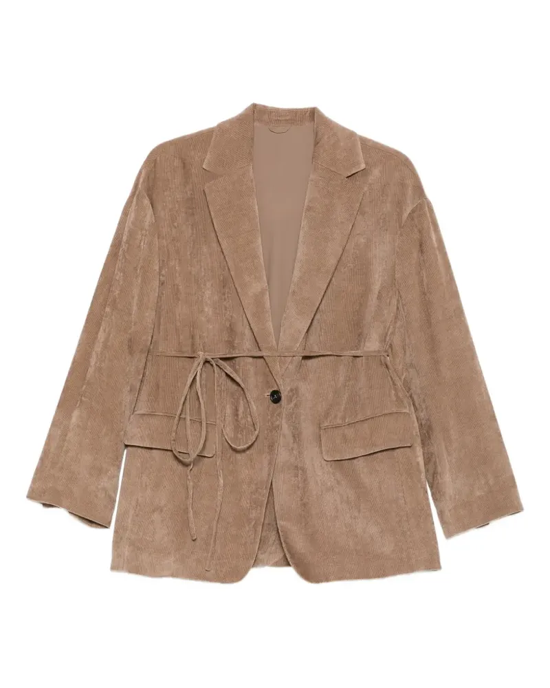 Brunello Cucinelli belted corduroy jacket - Nude Nude