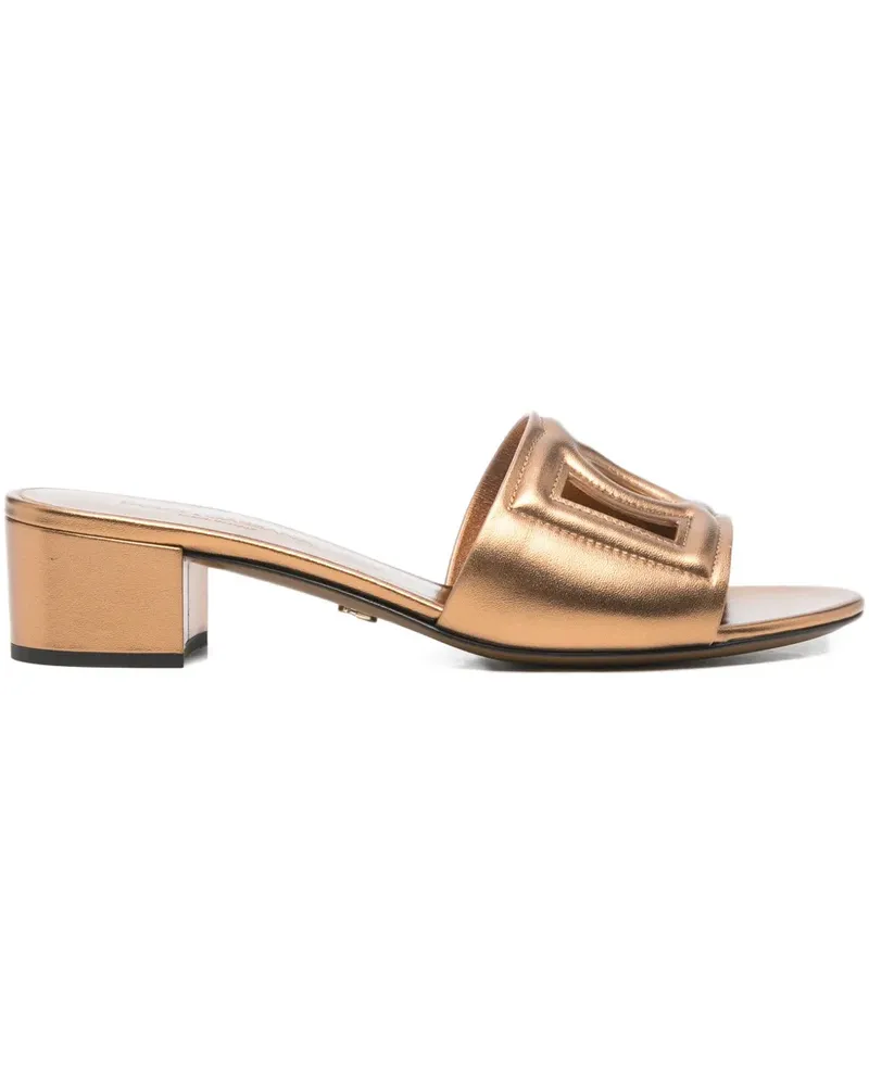 Dolce & Gabbana cut-out heeled sandals - Gold Gold