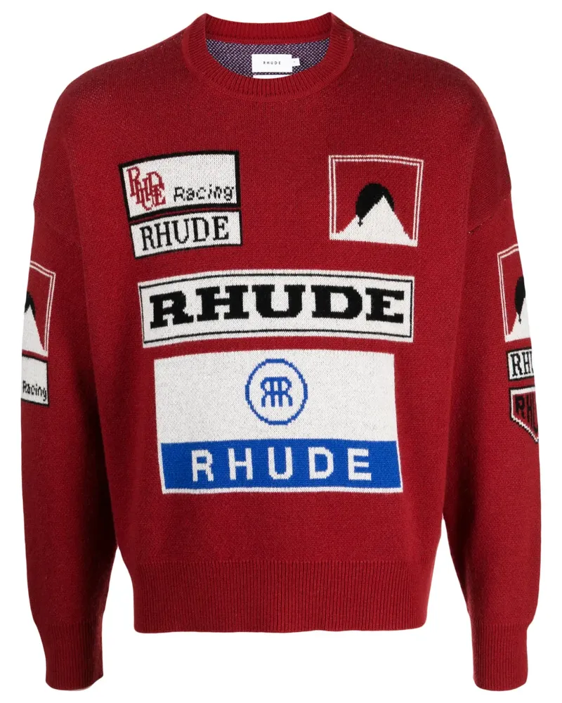 RHUDE Ayrton Intarsien-Pullover - Rot Rot