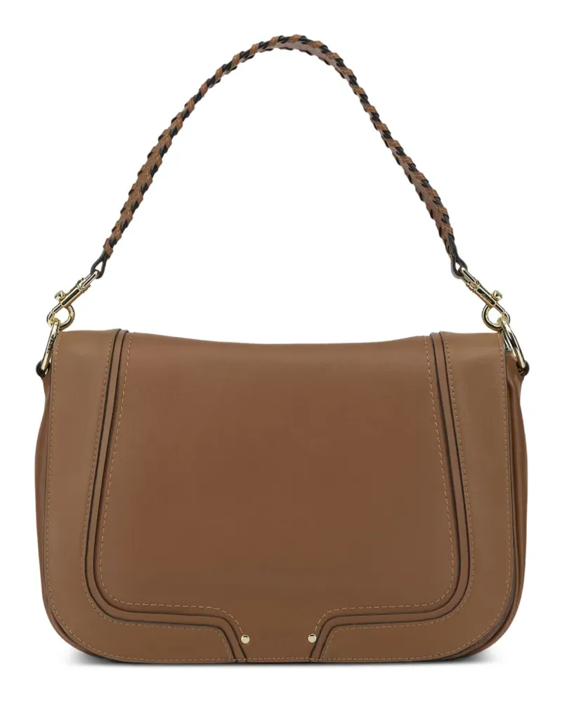 Le Tanneur Große Héloia Schultertasche mit geflochtenem Riemen - Braun Braun