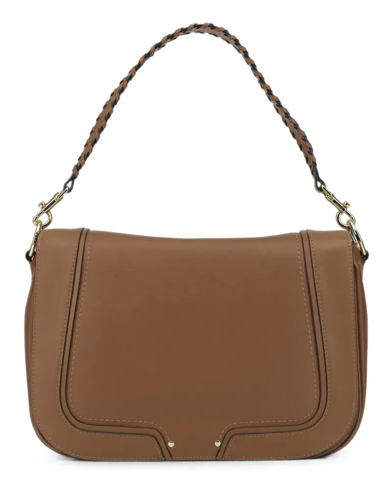 Le Tanneur large Héloiaw braided-strap leather shoulder bag - Braun Braun