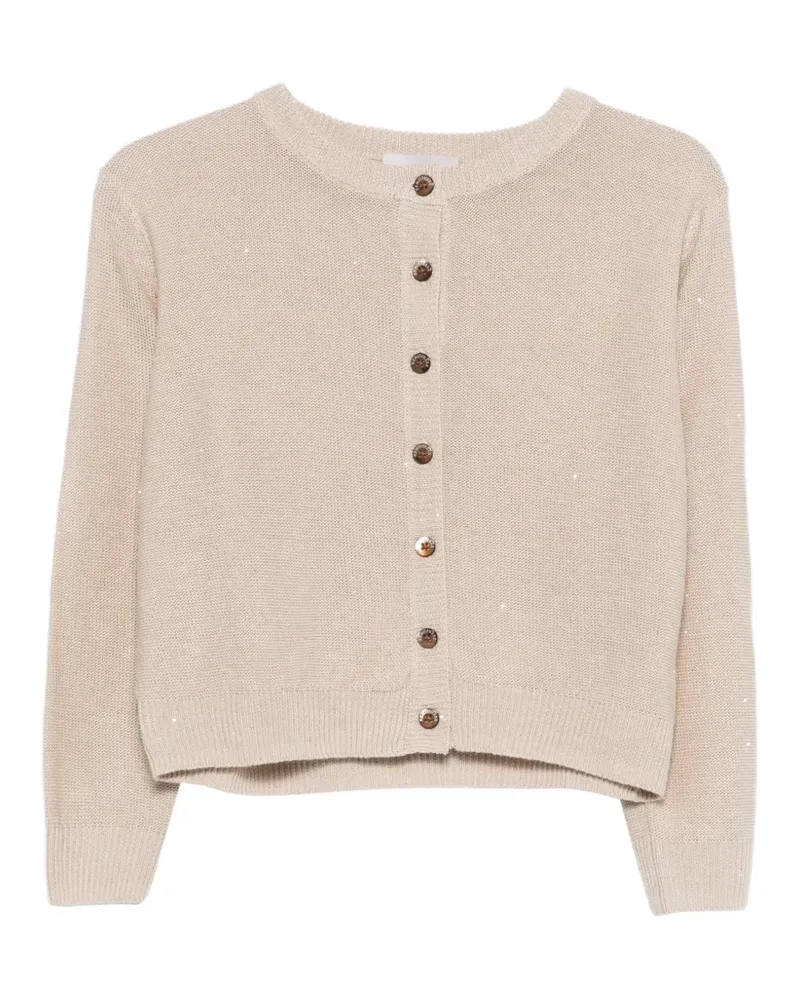 hemisphere buttoned cardigan - Nude Nude