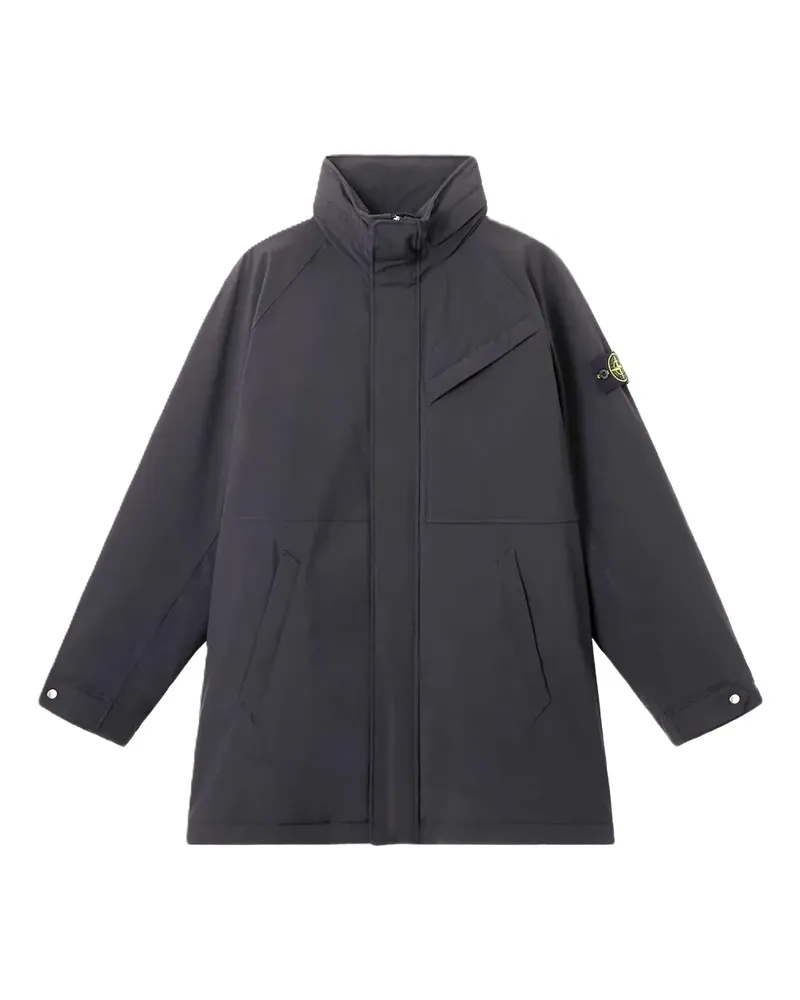 Stone Island Stehkragen-Mantel mit aufgesetzten Taschen - Blau Blau