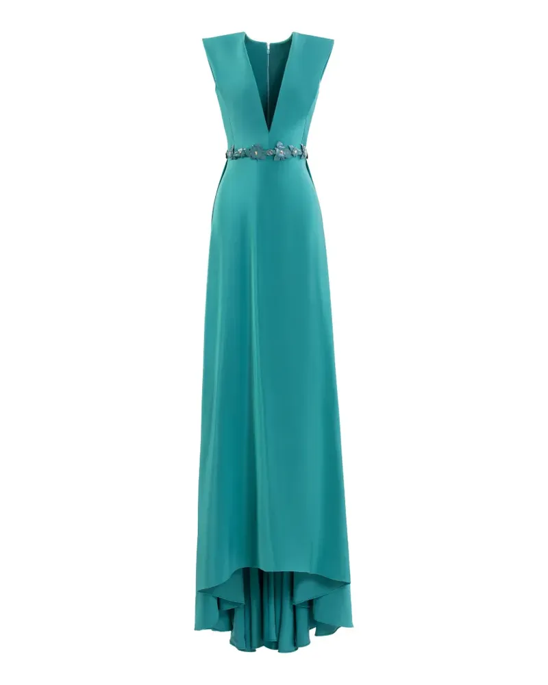 Saiid Kobeisy V-neck floral-belt maxi dress - Blau Blau