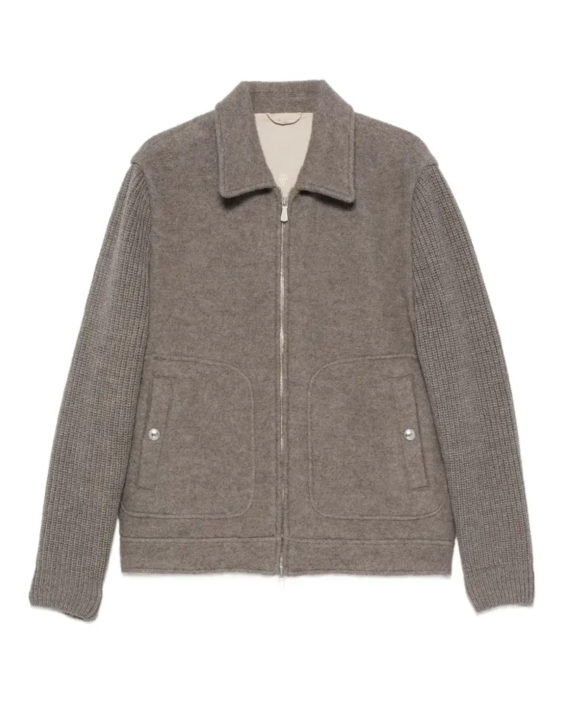 Eleventy Jacke mit gestrickten Ärmeln - Grau Grau