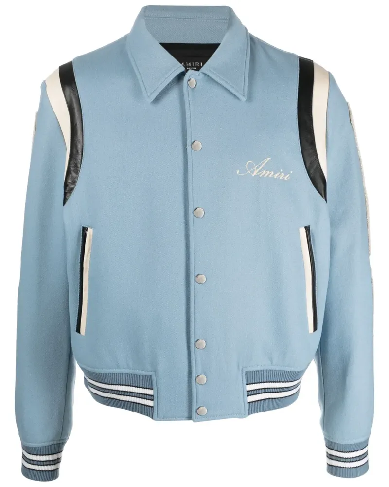 Amiri Jacke mit Knochen-Patches - Blau Blau