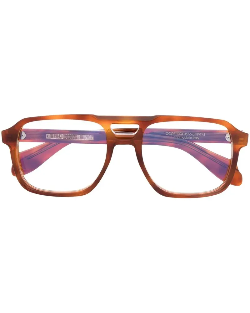 Cutler and Gross Brille mit breitem Gestell - Braun Braun