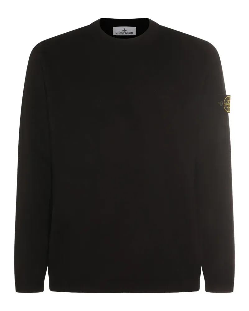 Stone Island logo-patch crew-neck sweater - Schwarz Schwarz