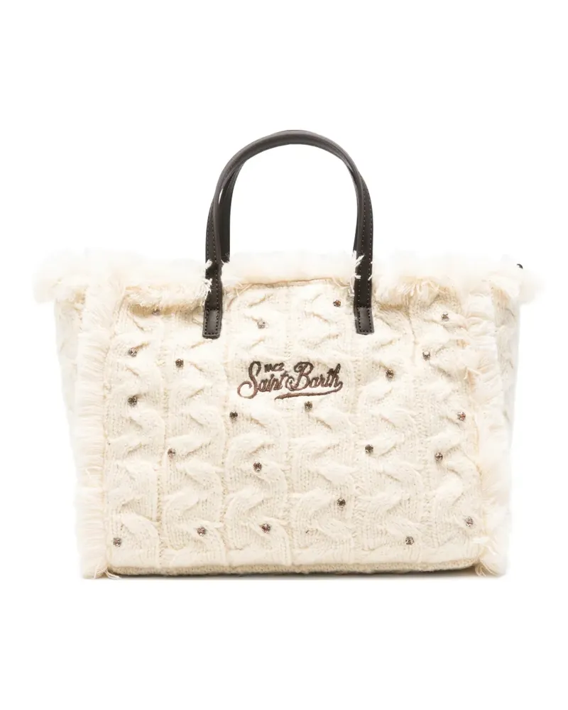 MC2 Saint Barth Ausgefranste Tote Bag mit Zopfmuster - Nude Nude