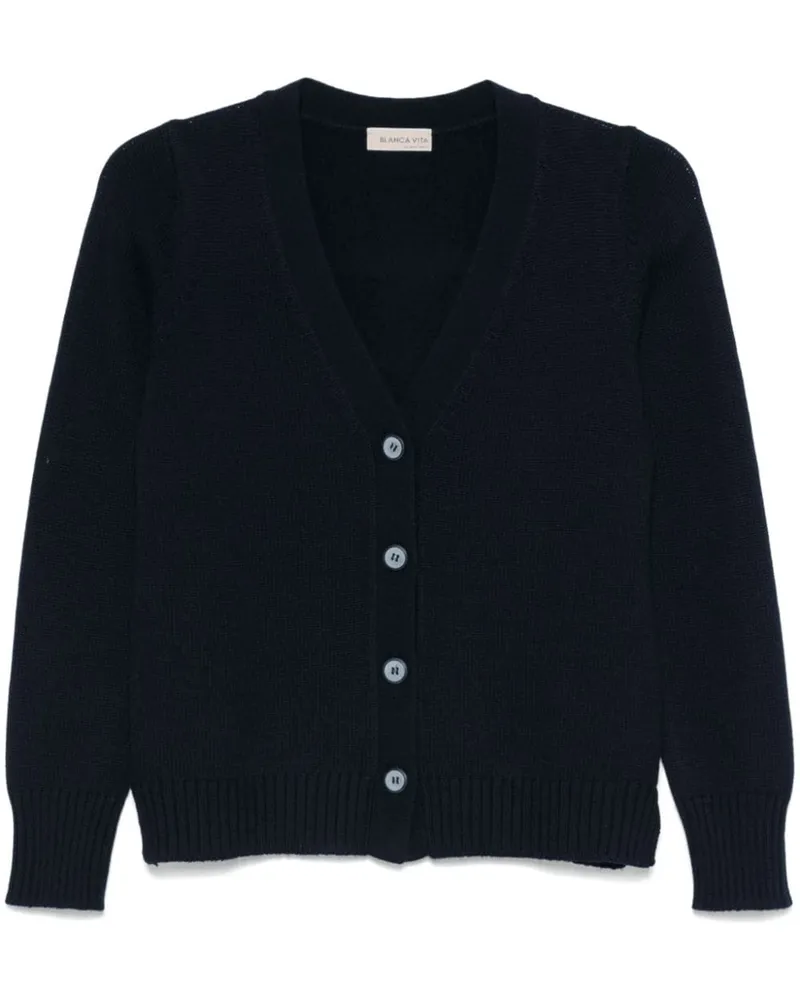Blanca Cardigan aus Schurwolle - Blau Blau