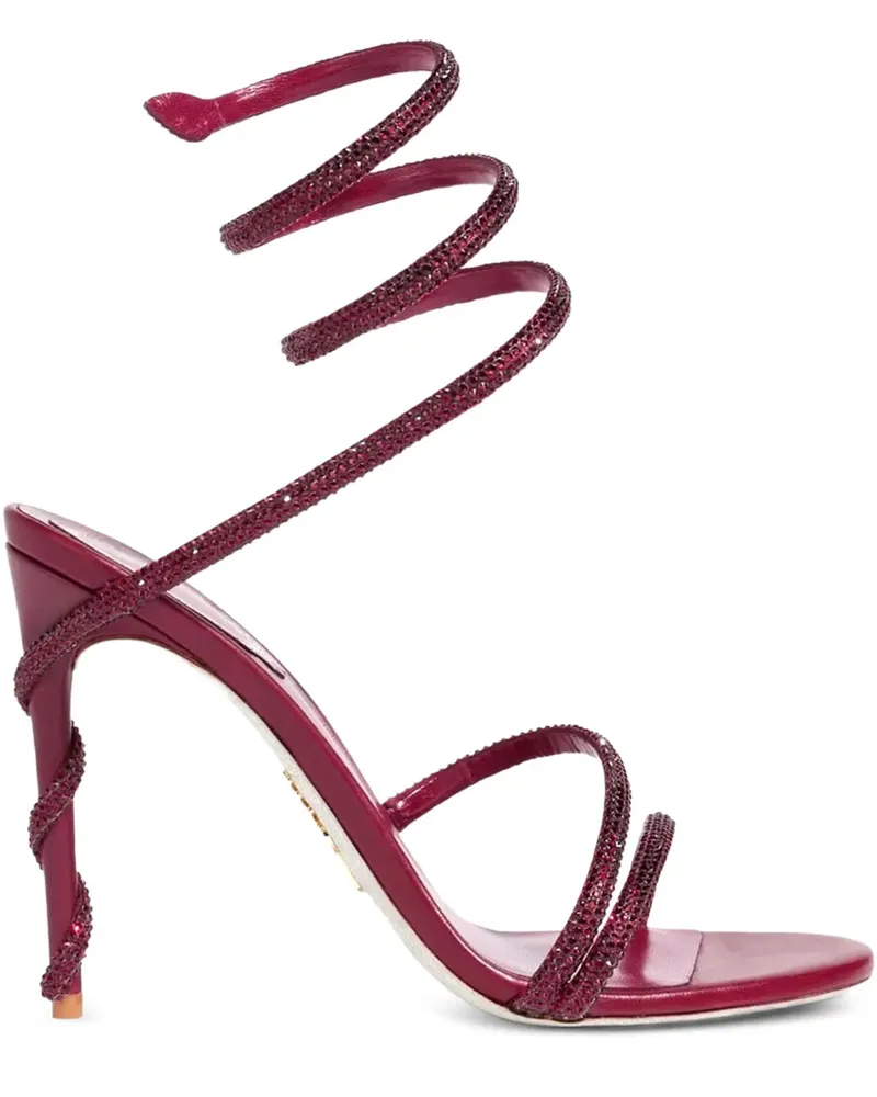 René Caovilla Sandalen im Spiraldesign mit Kristallen 105mm - Rot Rot