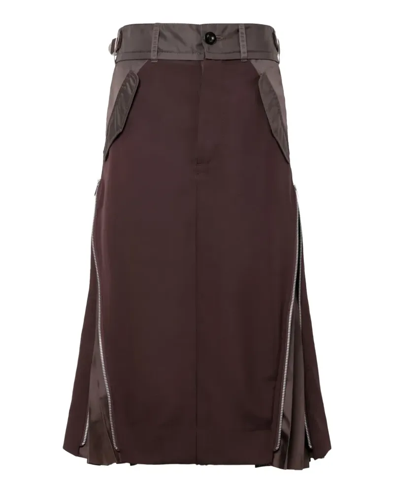 Sacai Klassischer High-Waist-Rock - Braun Braun