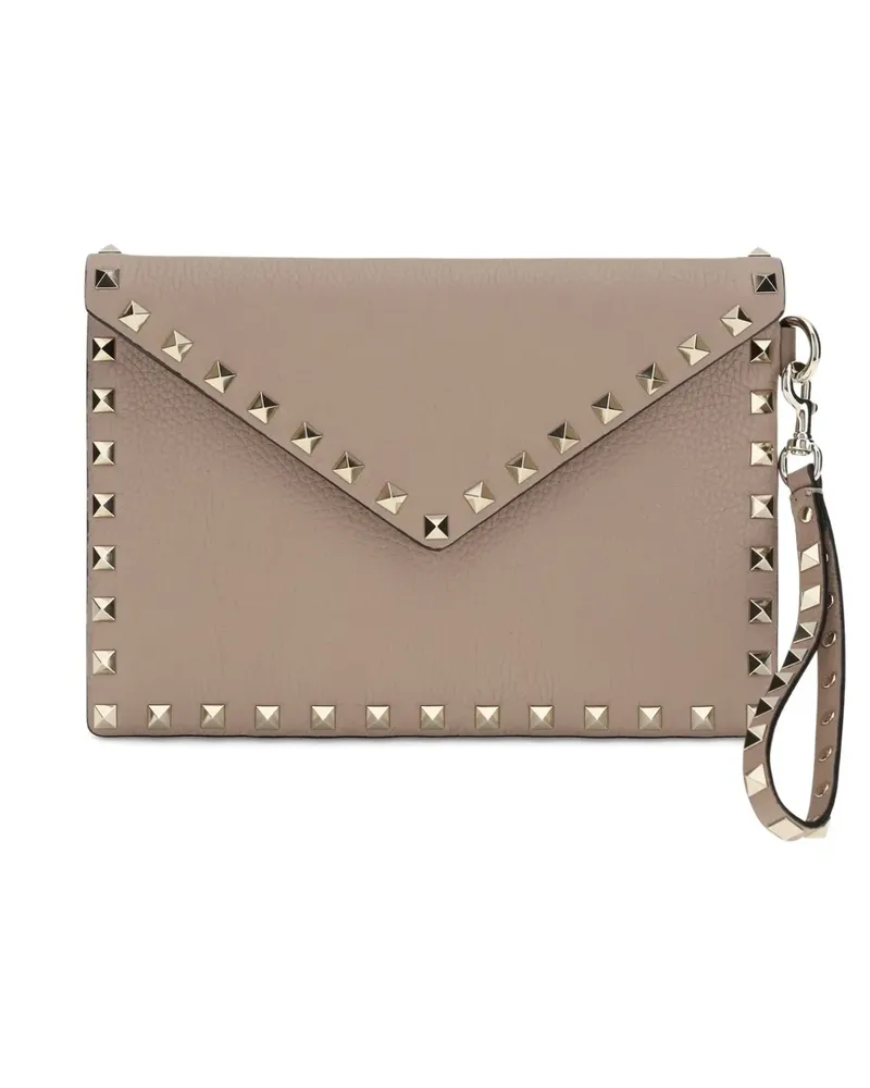 Valentino Garavani Gekörnte Rockstud Clutch - Nude Nude
