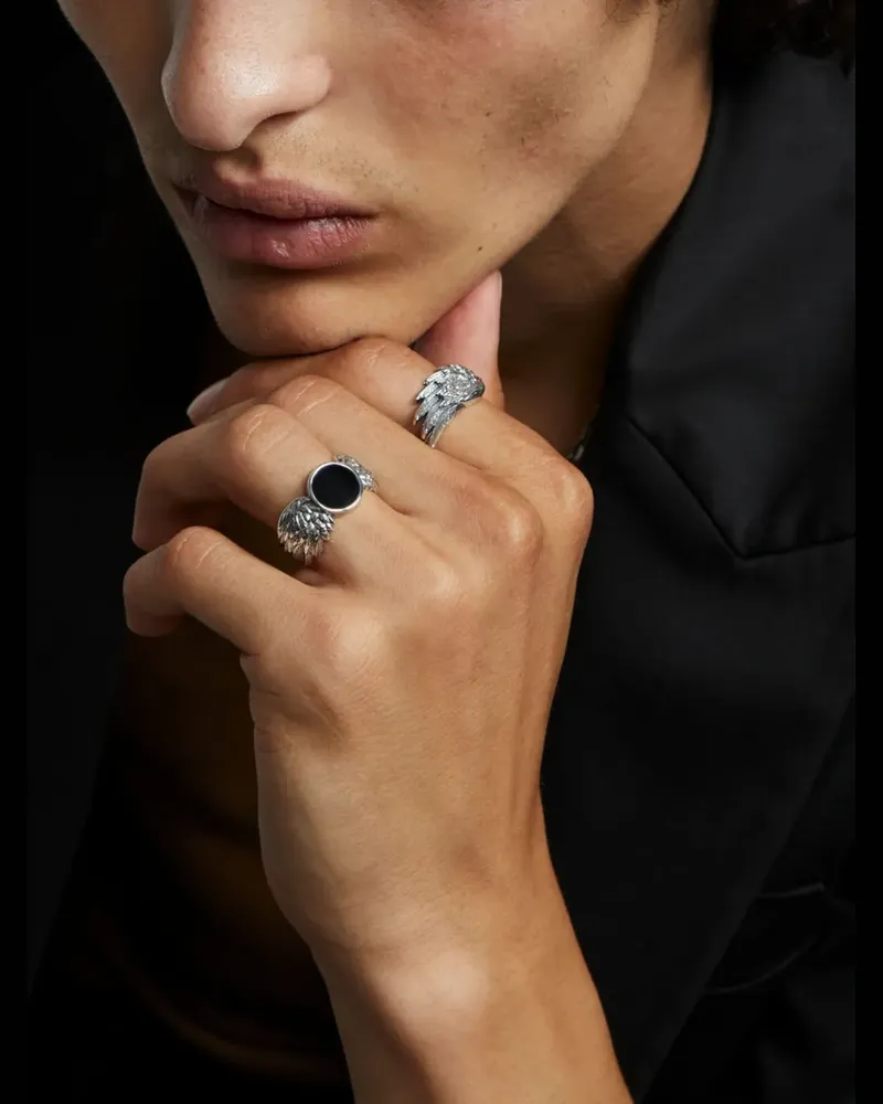 Emanuele Bicocchi Ala wing-detail ring - Silber Silber