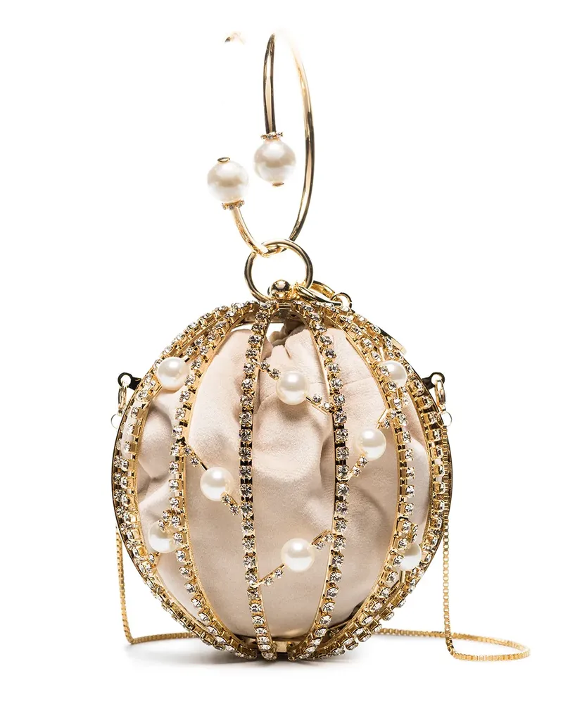 Rosantica Mini Tasche mit Kristallen - Gold Gold