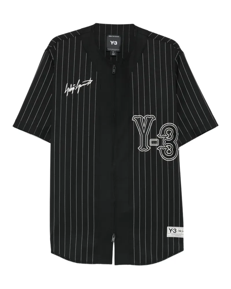 Y-3 Nadelstreifenhemd mit Reißverschluss - Schwarz Schwarz