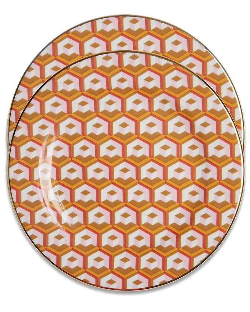 La DoubleJ Set aus zwei Tellern - Orange Orange
