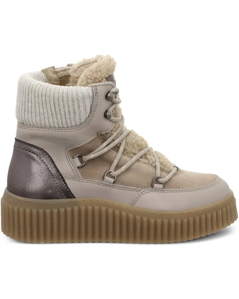Marc O'Polo Bianca Schnürstiefel mit Shearling - Nude Nude