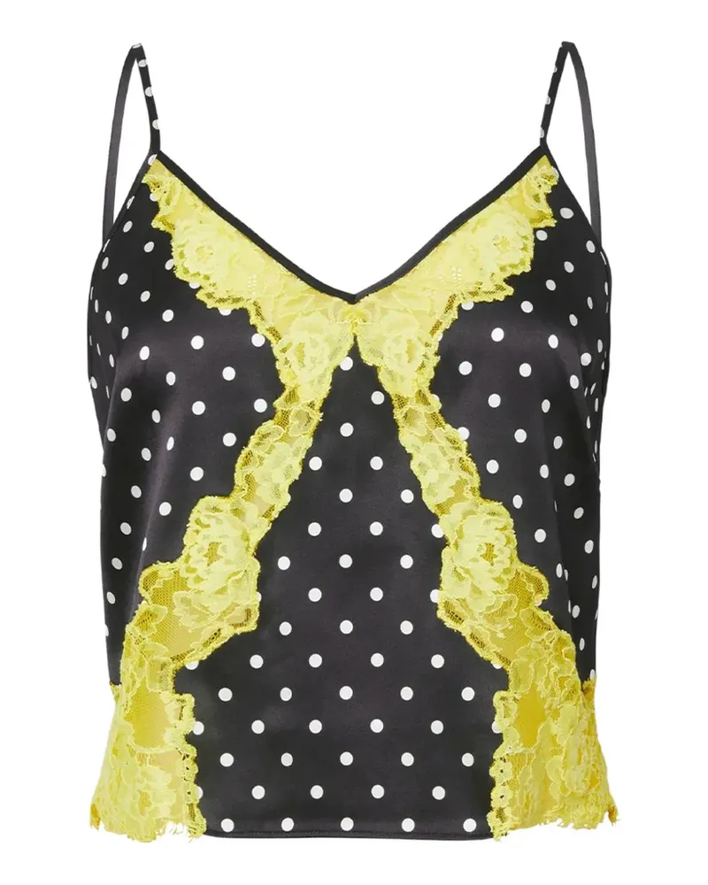 Fleur Du Mal Juliet Camisole-Top mit Spitzenbesatz - Schwarz Schwarz