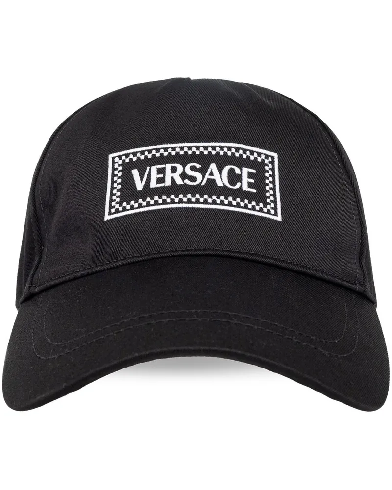 Versace Baseballkappe mit Logo-Stickerei - Schwarz Schwarz