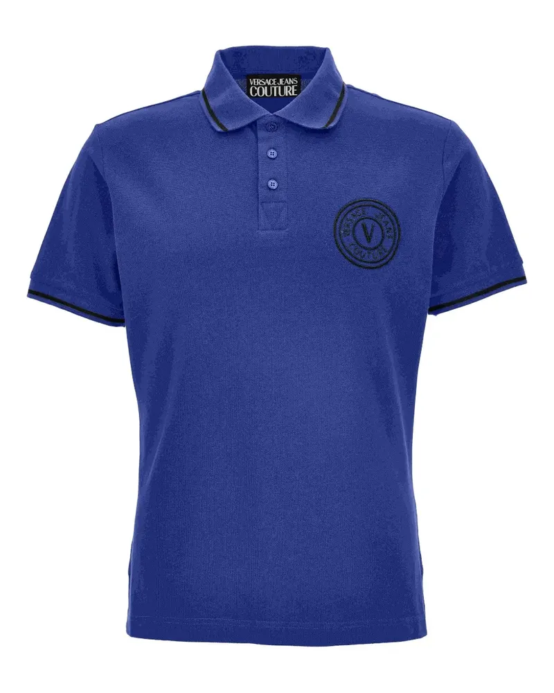 Versace Jeans Poloshirt mit Logo-Stickerei - Blau Blau