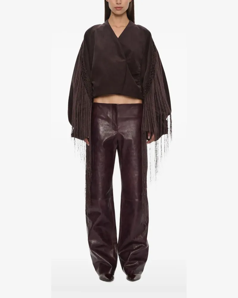 Christopher Esber Kokon-Cordjacke mit Fransen - Braun Braun