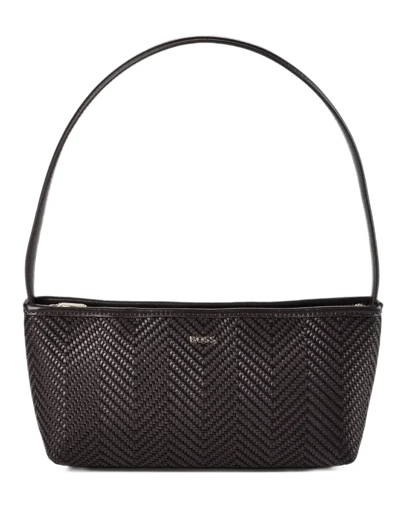 HUGO BOSS Sandy chevron-weave leather shoulder bag - Braun Braun
