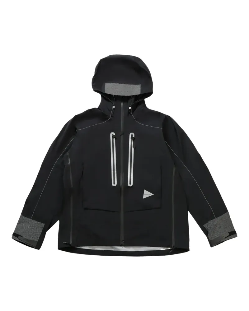 and wander waterproof hooded jacket - Schwarz Schwarz