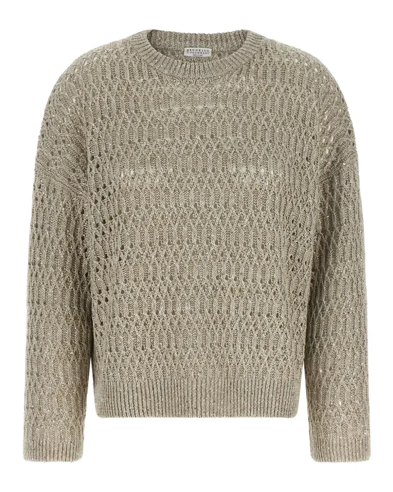 Brunello Cucinelli Dazzling Braids openwork sweater - Nude Nude