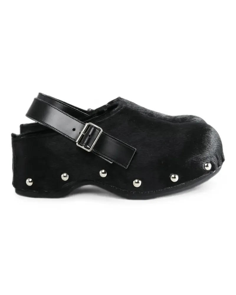 Comme des Garçons calf-hair studded clogs - Schwarz Schwarz