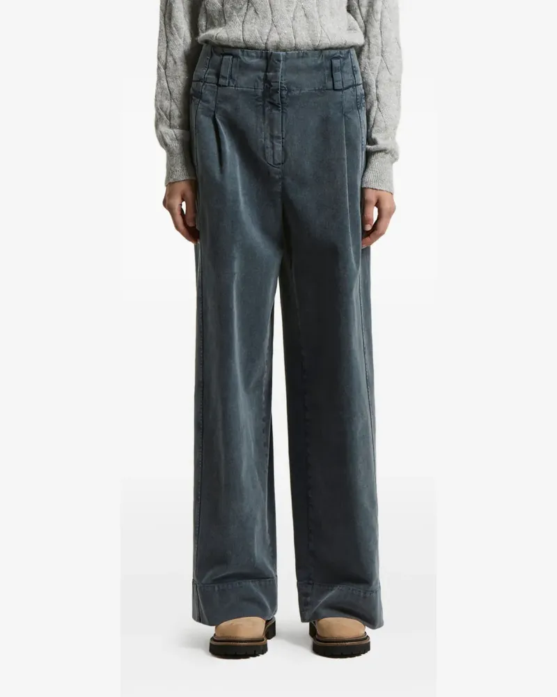Peserico Hose mit Bundfalten - Blau Blau