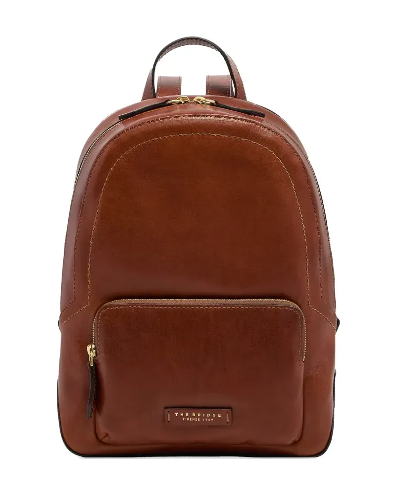 The Bridge front-pocket leather backpack - Braun Braun