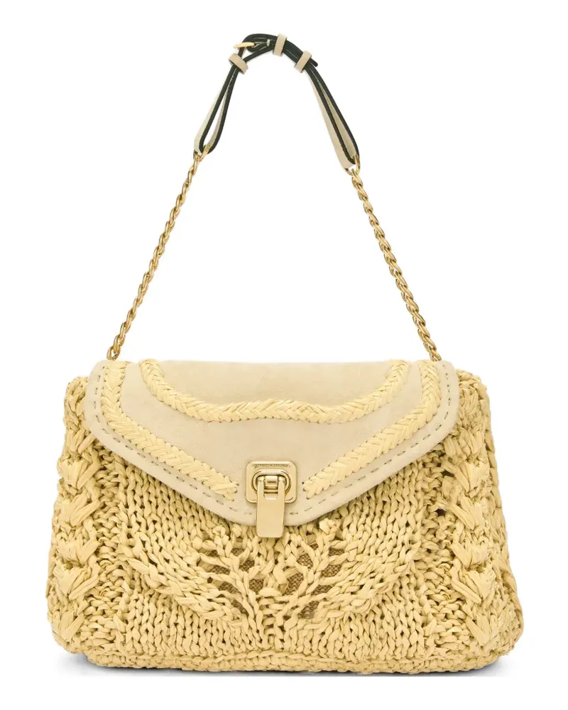 Ermanno Scervino Joy raffia suede shoulder bag - Gelb Gelb
