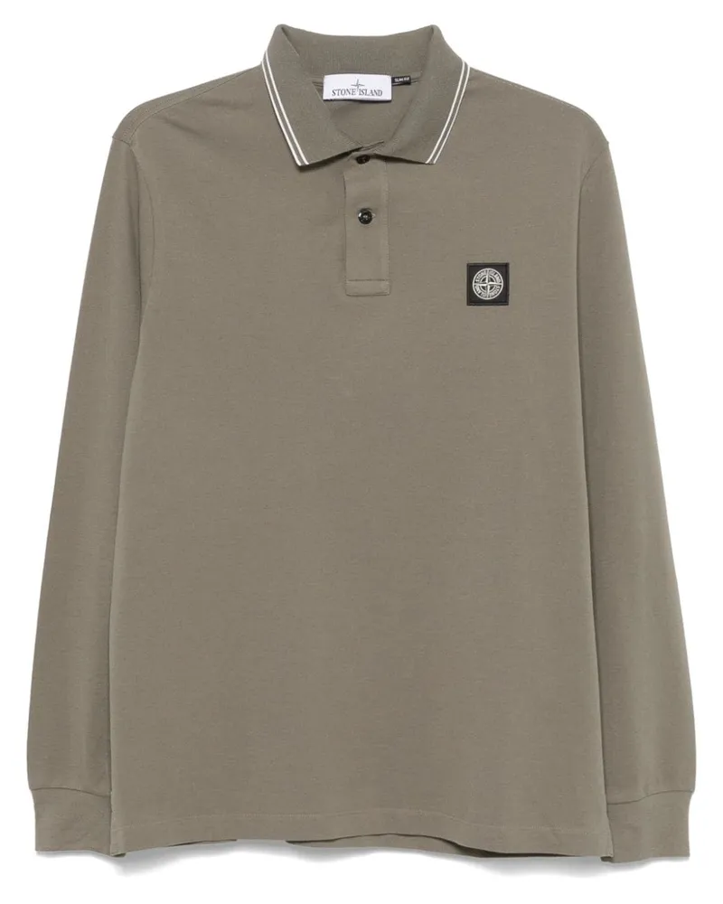Stone Island Poloshirt aus Pikee - Grün Grün