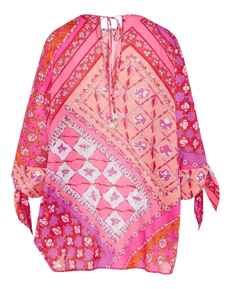 Emilio Pucci Gemustertes Strandkleid mit Schleifenärmeln - Rosa Rosa