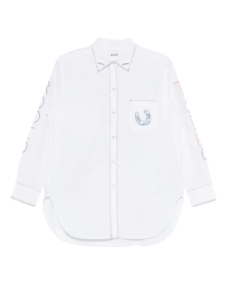 BODE Rodeo Dictionary long-sleeve shirt - Weiß Weiß