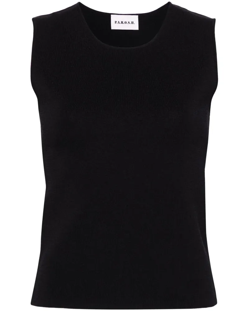P.A.R.O.S.H. P.A.R.O H. Fein gestricktes Top - Schwarz Schwarz