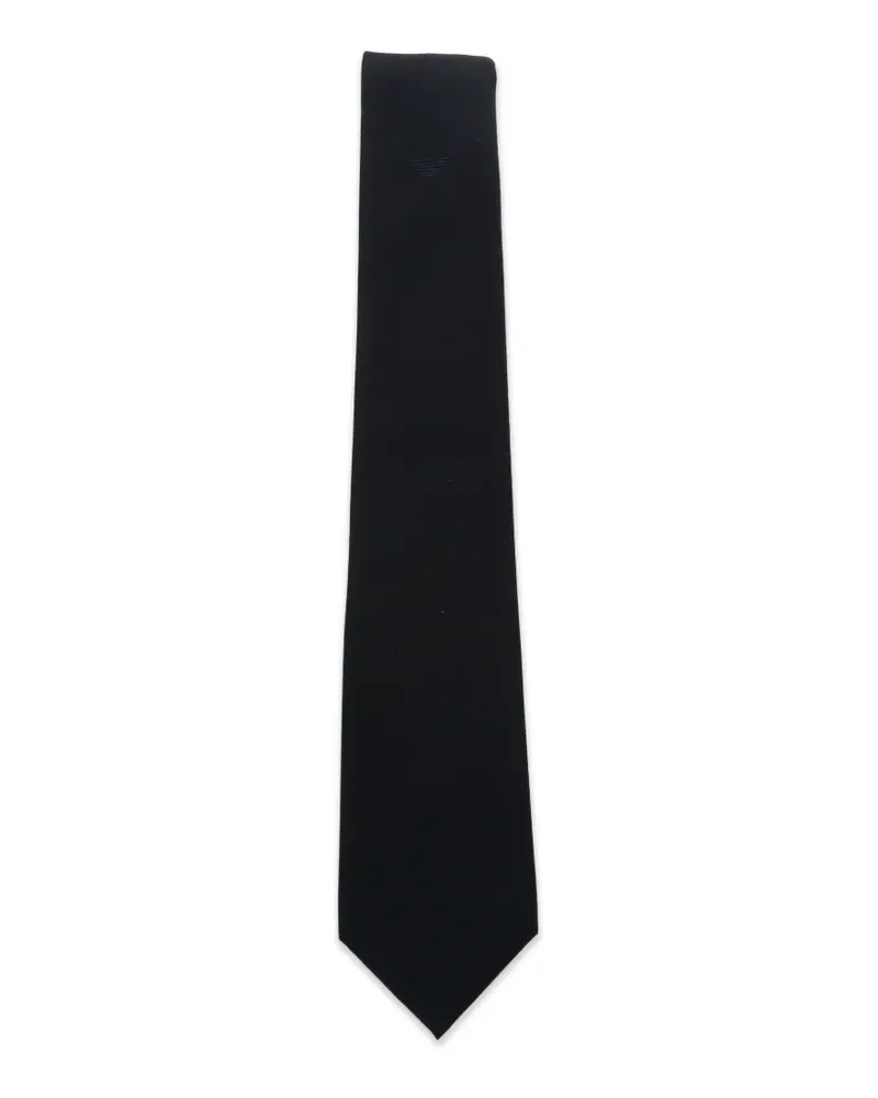 Emporio Armani logo-embroidered pointed tie - Blau Blau