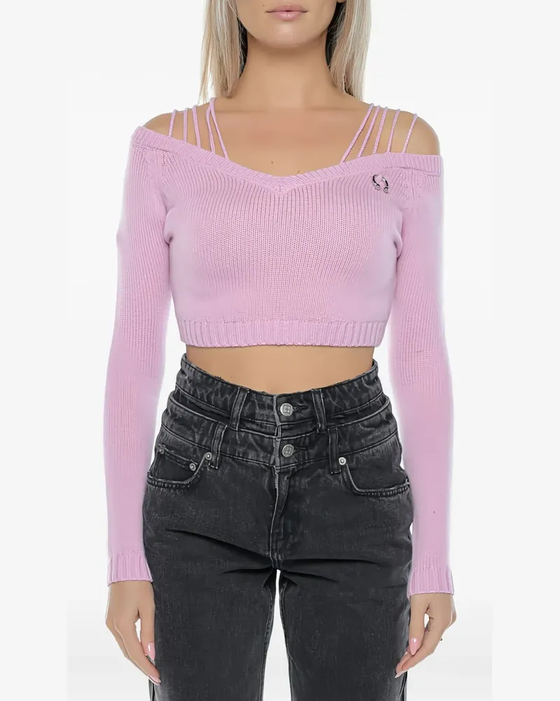 Chiara Ferragni Schulterfreies Strickoberteil - Rosa Rosa