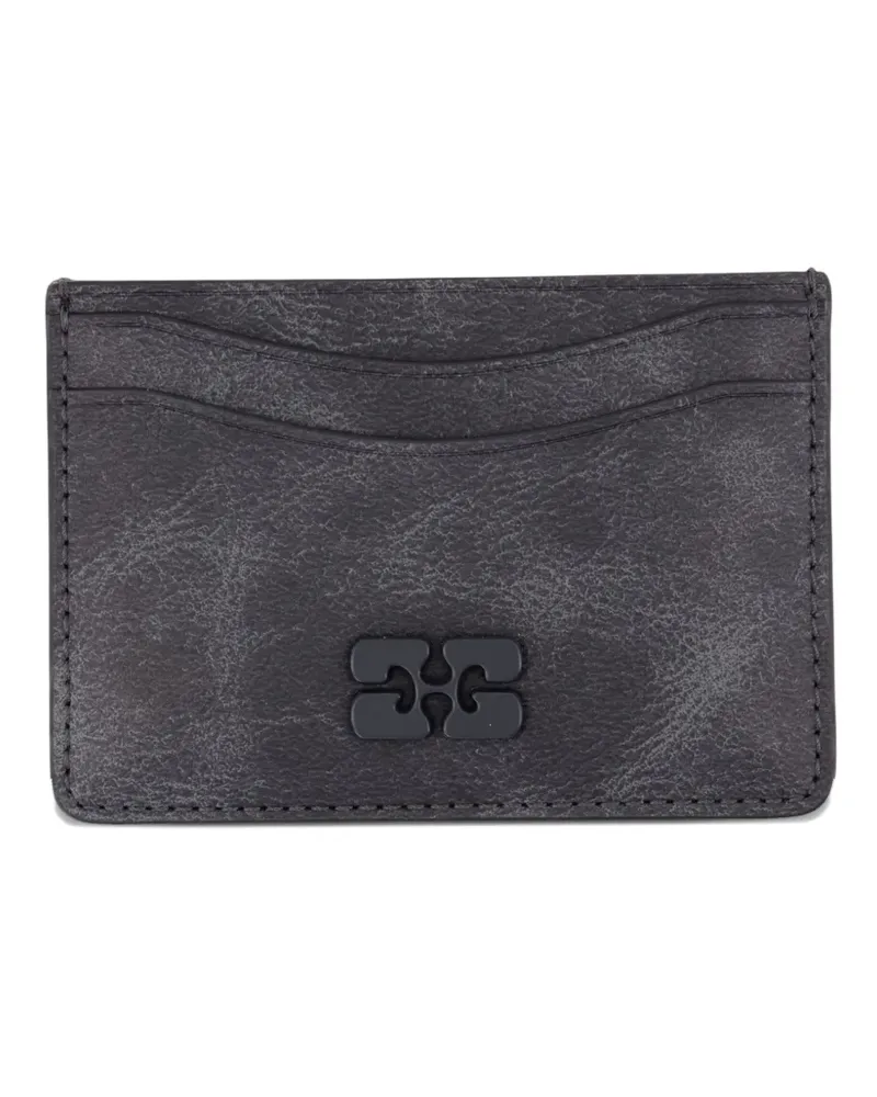 Ganni logo-patch card holder - Schwarz Schwarz