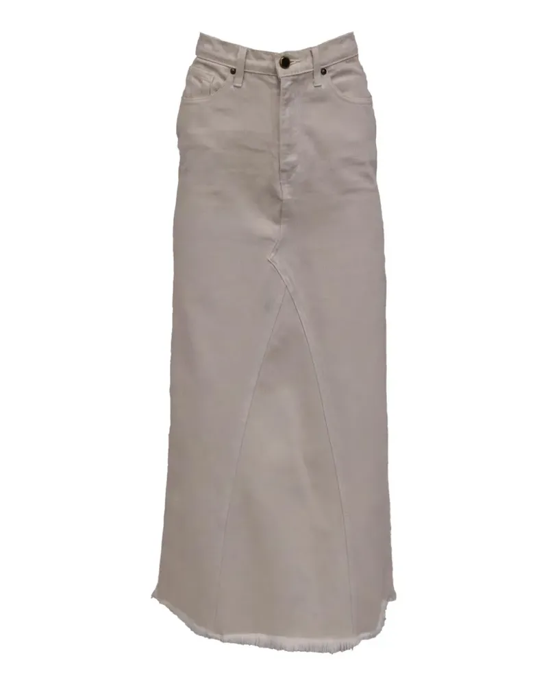 KHAITE raw-edge trim skirt - Nude Nude